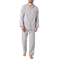 Novila Herren Pyjama grau Flanelle unifarben von Novila
