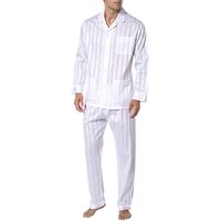 Novila Herren Pyjama weiß Baumwolle & Mix unifarben von Novila