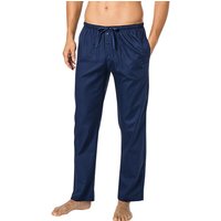 Novila Herren Pyjamahose blau Baumwolle unifarben von Novila