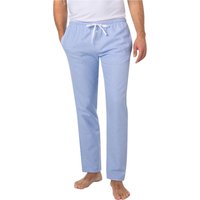 Novila Herren Pyjamahose blau Baumwolle unifarben von Novila