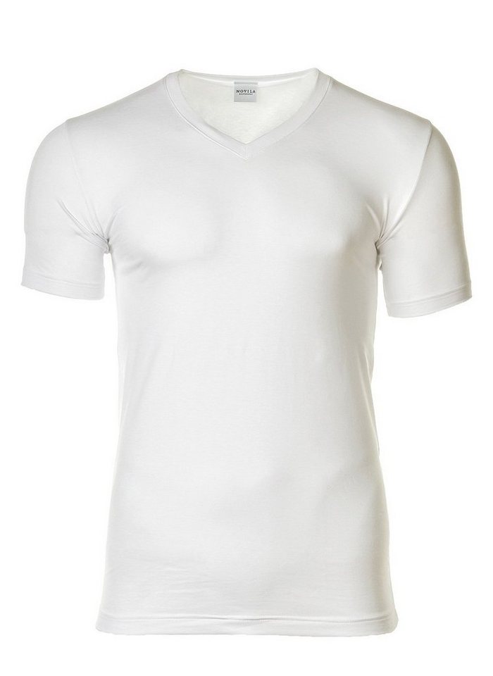 Novila T-Shirt Herren T-Shirt - V-Ausschnitt, Stretch Cotton von Novila