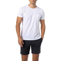 Novila Herren T-Shirt weiß Baumwolle unifarben von Novila