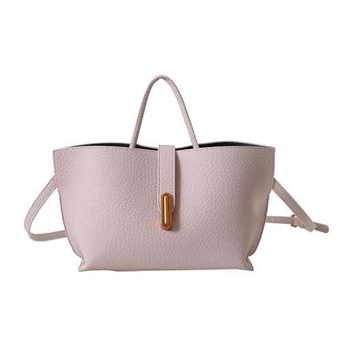 Novxrwn Elegante einfarbige Damen-Handtasche im französischen Stil, Tragetaschen für Damen, Leder-Crossbody, trendige Vintage-Umhängetasche, Eimer-Taschen, A3, 34*31.5cm(13*12inch) von Novxrwn