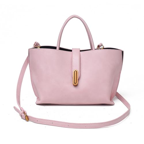 Novxrwn Elegante einfarbige Damen-Handtasche im französischen Stil, Tragetaschen für Damen, Leder-Crossbody, trendige Vintage-Umhängetasche, Eimer-Taschen, B2, 34*31.5cm(13*12inch) von Novxrwn
