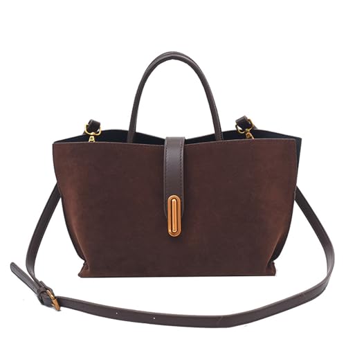 Novxrwn Elegante einfarbige Damen-Handtasche im französischen Stil, Tragetaschen für Damen, Leder-Crossbody, trendige Vintage-Umhängetasche, Eimer-Taschen, c2, 34*31.5cm(13*12inch) von Novxrwn