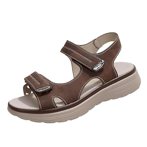 Novxrwn Ergoliva Orthopädische Sandalen für Damen, weite Passform, leicht, lässig, orthopädisch, Outdoor, Walking, Keilsandalen, einfarbig, Fußgewölbeunterstützung, Strandschuhe, braun, 44 EU Novxrwn Ergoliva Orthopädische Sandalen für Damen, weite Passform, leicht, lässig, orthopädisch, Outdoor, Walking, Keilsandalen, einfarbig, Fußgewölbeunterstützung, Strandschuhe, braun, 44 EU von Novxrwn