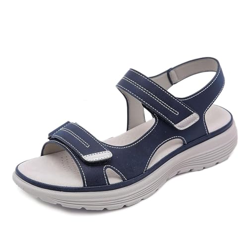 Novxrwn Ergoliva Orthopädische Sandalen für Damen, weite Passform, leicht, lässig, orthopädisch, Outdoor, Walking, Keilsandalen, einfarbig, Fußgewölbeunterstützung, Strandschuhe, dunkelblau, 44 EU Novxrwn Ergoliva Orthopädische Sandalen für Damen, weite Passform, leicht, lässig, orthopädisch, Outdoor, Walking, Keilsandalen, einfarbig, Fußgewölbeunterstützung, Strandschuhe, dunkelblau, 44 EU von Novxrwn