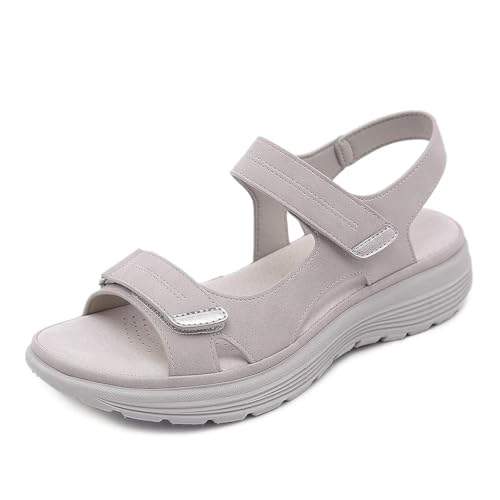 Novxrwn Ergoliva Orthopädische Sandalen für Damen, weite Passform, leicht, lässig, orthopädisch, Outdoor, Walking, Keilsandalen, einfarbig, Fußgewölbeunterstützung, Strandschuhe, grau, 44 EU Novxrwn Ergoliva Orthopädische Sandalen für Damen, weite Passform, leicht, lässig, orthopädisch, Outdoor, Walking, Keilsandalen, einfarbig, Fußgewölbeunterstützung, Strandschuhe, grau, 44 EU von Novxrwn