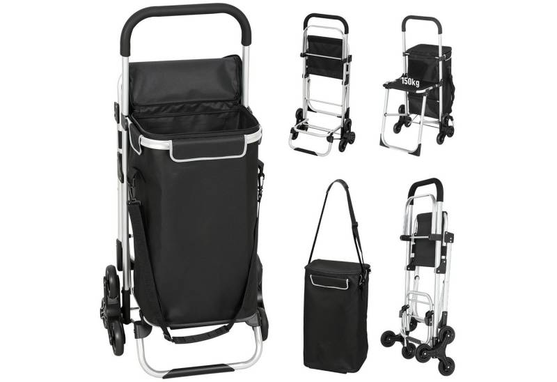 Novzep Einkaufstrolley Einkaufstrolley, 40 L Oxford-Tasche, 3-Rad-Design, Aluminiumrahmen von Novzep