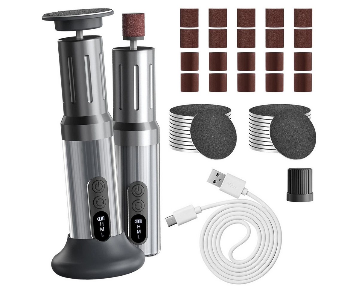 Novzep Elektrischer Hornhautentferner Elektrischer Hornhautentferner mit LED, 2-in-1 Fußpflege&Nagelpolierer von Novzep