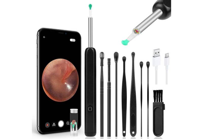 Novzep Elektrischer Ohrenreiniger Ohrenschmalz Entferner Otoskop WLAN-Entfernungswerkzeug Set, WiFi Ohrenreiniger Kamera von Novzep