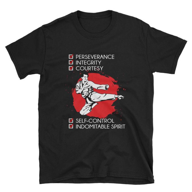 Taekwondo Shirt 5 Tenets Taekwon-Do Martial Arts Kick Weiß von NowBubble