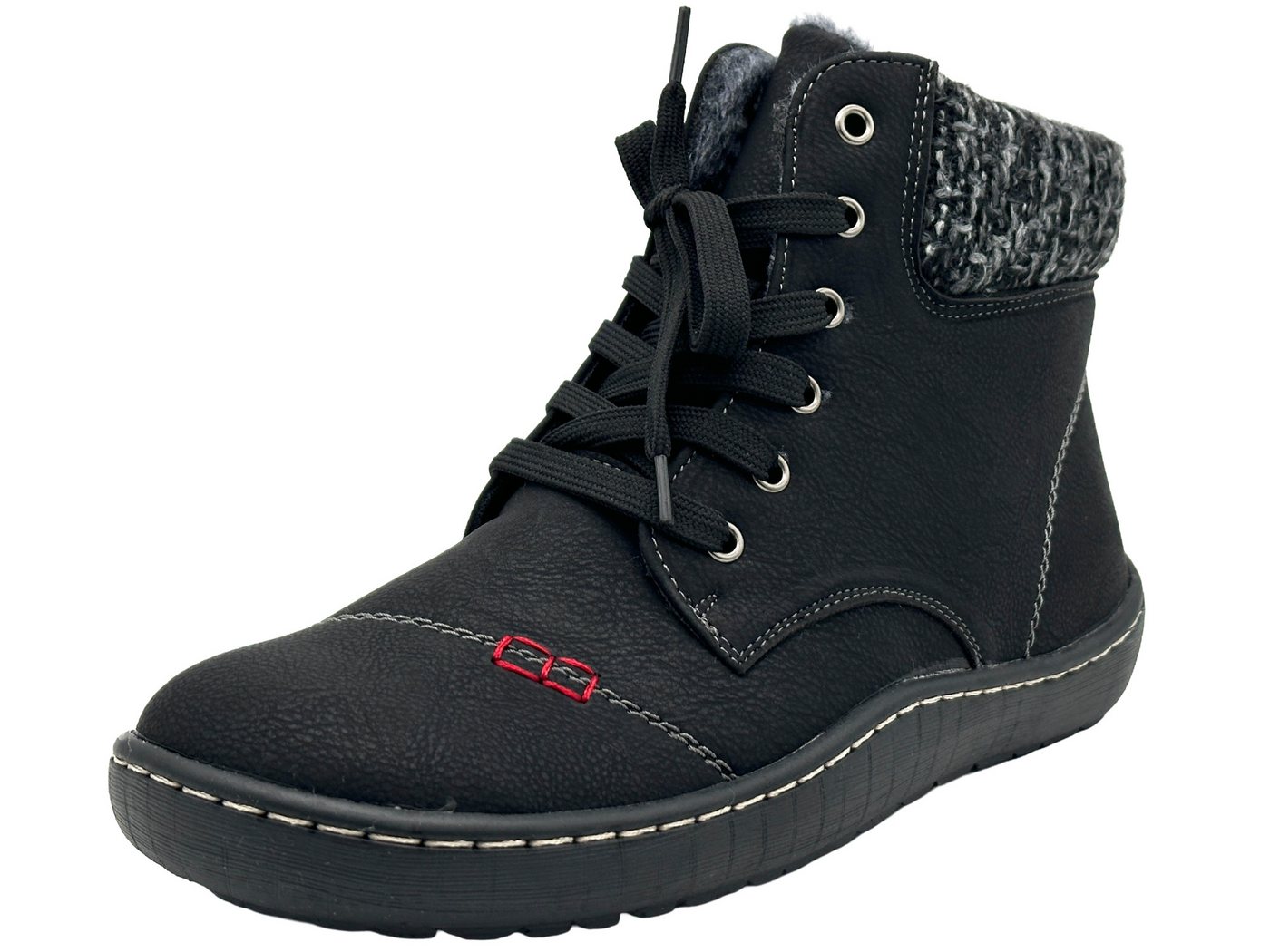 Nowaland Bequeme Damen Winterstiefeletten mit Reißverschluss Winterstiefelette Dekorative Schnürung, wärmendes Innenfutter und flexible Laufsohle von Nowaland