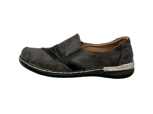 Nowaland Damen Bequeme Mokassins Slippers Slip on Halbschuhe Loafer (Grau, 39) von Nowaland