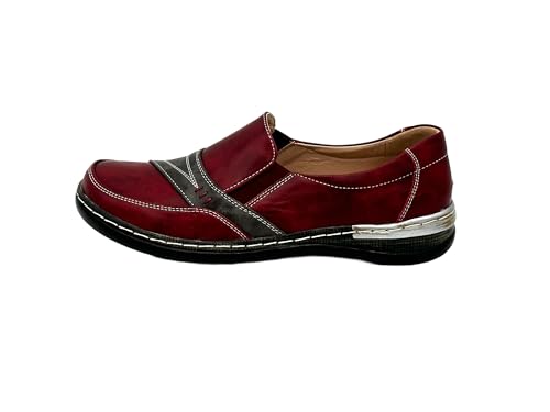 Nowaland Damen Bequeme Mokassins Slippers Slip on Halbschuhe Loafer (Rot, 38) von Nowaland