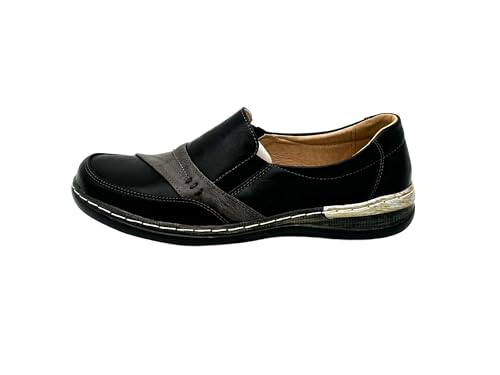 Nowaland Damen Bequeme Mokassins Slippers Slip on Halbschuhe Loafer (Schwarz, 37) von Nowaland