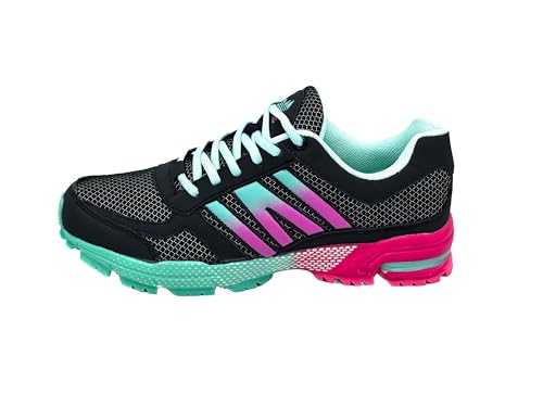 Nowaland Damen Herren Straßenschuhe Sportschuhe atmungsaktive Laufschuhe Turnschuhe Runners (Navy-Blau-Fuchsia,40) von Nowaland