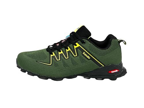 Nowaland Damen Herren Wanderschuhe Bequeme Trail Running Trekkingschuhe Laufschuhe Freizeit Schuhe (Dunkelgrün-Grün,41) von Nowaland