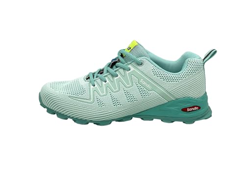 Nowaland Damen Herren Wanderschuhe Bequeme Trail Running Trekkingschuhe Laufschuhe Freizeit Schuhe (Hellblau-Weiß,37) von Nowaland