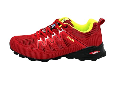 Nowaland Damen Herren Wanderschuhe Bequeme Trail Running Trekkingschuhe Laufschuhe Freizeit Schuhe (Rot-Schwarz,43) von Nowaland
