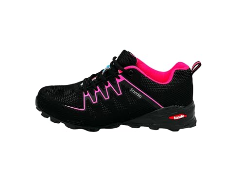 Nowaland Damen Herren Wanderschuhe Bequeme Trail Running Trekkingschuhe Laufschuhe Freizeit Schuhe (Schwarz-Fuchsia,40) von Nowaland
