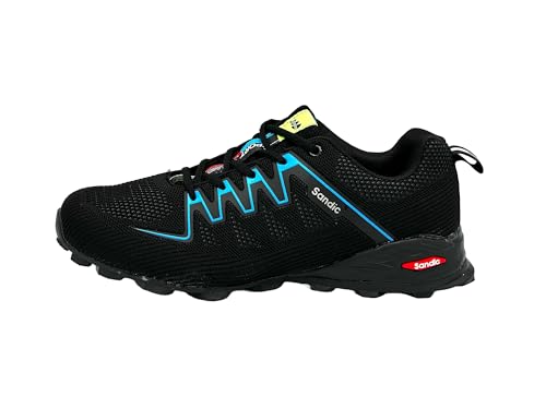 Nowaland Damen Herren Wanderschuhe Bequeme Trail Running Trekkingschuhe Laufschuhe Freizeit Schuhe (Schwarz-Königsblau,46) von Nowaland
