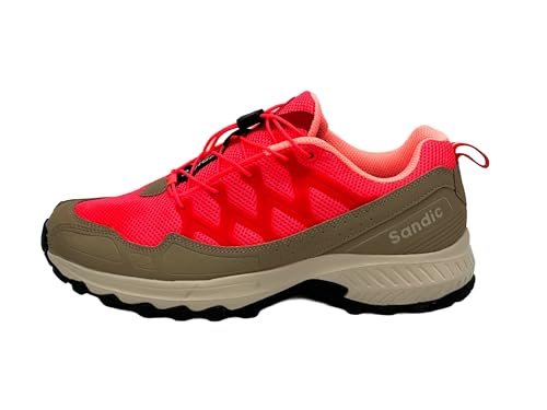 Nowaland Damen Herren Wanderschuhe atmungsaktive Trail Running Trekkingschuhe(Beige-Rot, 40) von Nowaland