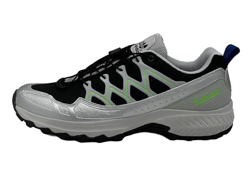 Nowaland Damen Herren Wanderschuhe atmungsaktive Trail Running Trekkingschuhe(Grau-Schwarz-Apfelgrün, 45) von Nowaland