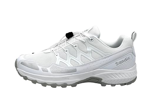 Nowaland Damen Herren Wanderschuhe atmungsaktive Trail Running Trekkingschuhe(Weiß-Grau, 38) von Nowaland