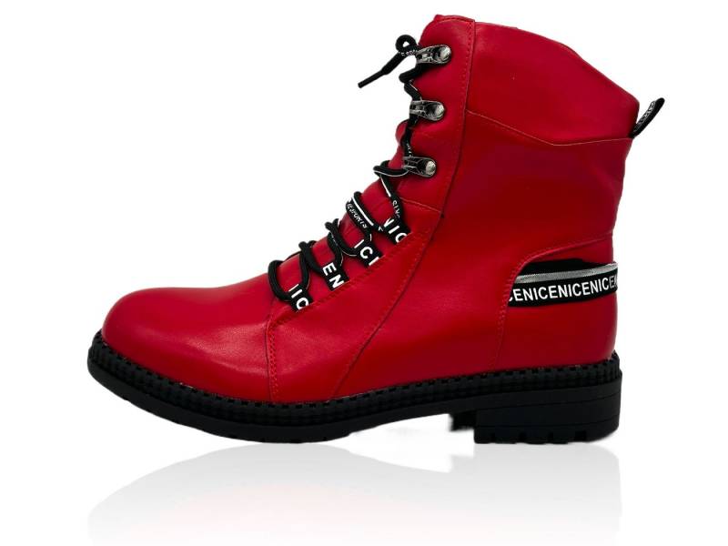 Nowaland Damen Stiefeletten mit Kunstfellfutter Winterstiefelette Warm gefütterte Stiefeletten mit Reißverschluss von Nowaland