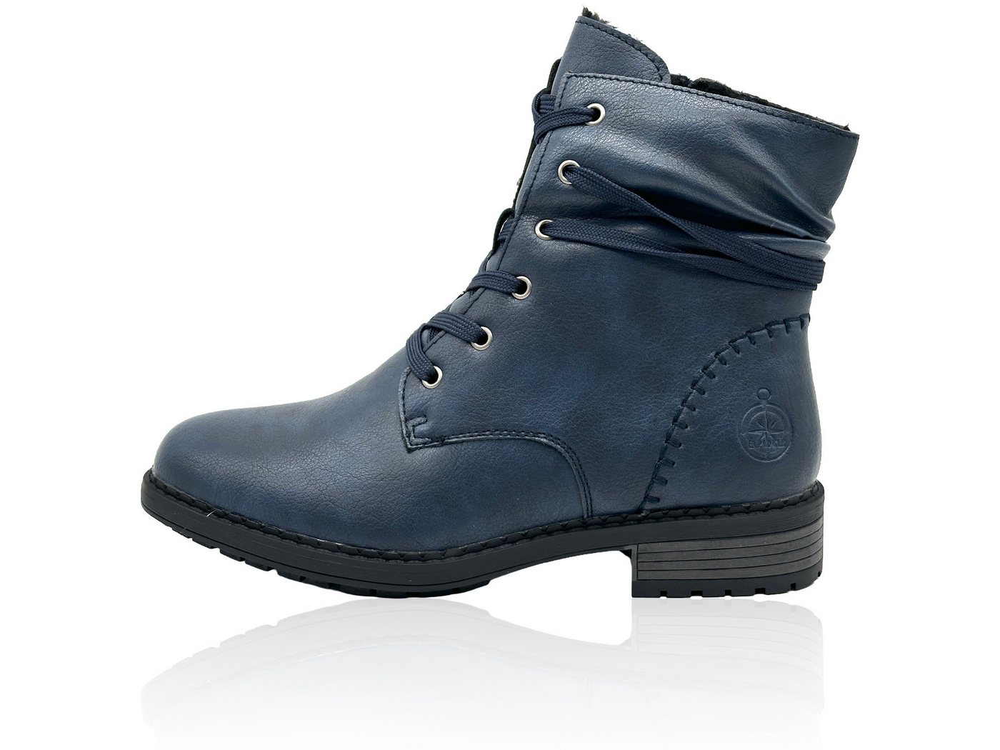 Nowaland Damen Winterstiefeletten mit Warmfutter Winterstiefelette Gefütterte Kunstleder-Stiefeletten mit seitlichem Reißverschluss von Nowaland