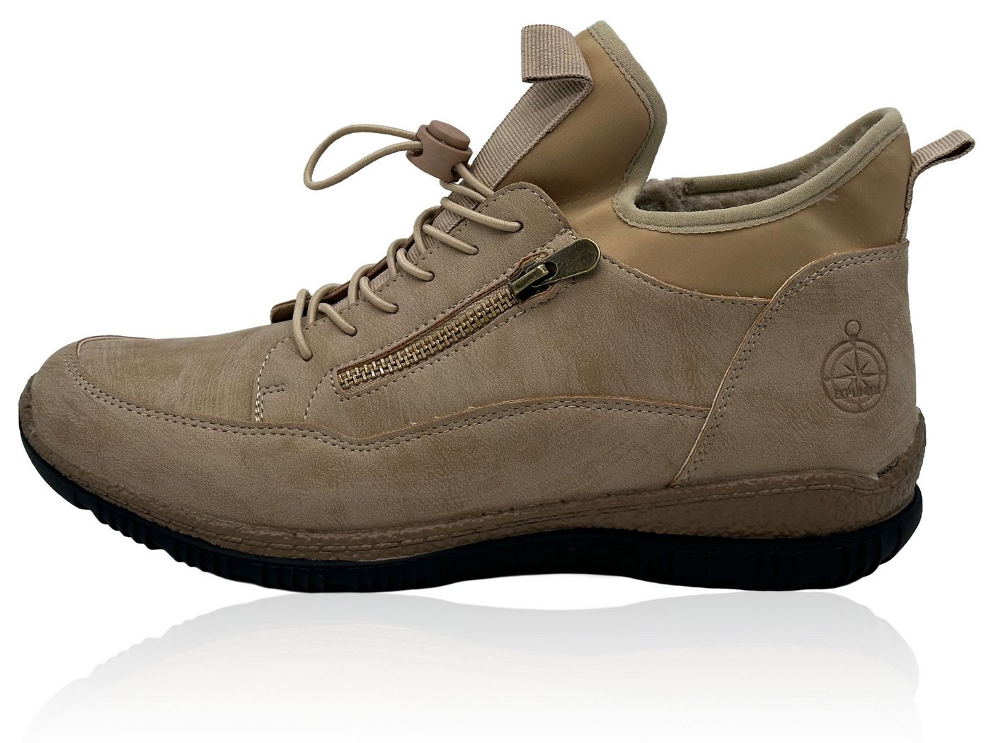 Nowaland Damen Winterstiefeletten mit Warmfutter und Profilsohle Winterstiefelette Modische Stiefeletten im sportlichen Look mit warmem Kunstfellfutter von Nowaland