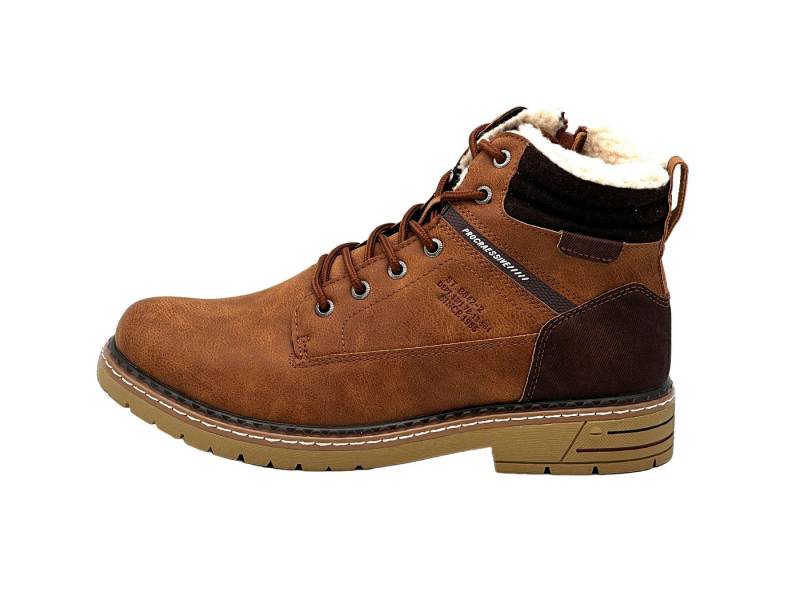 Nowaland Herren Bootsschuh Winterstiefel Schnürung & Reißverschluss, Rutschfeste Außensohle von Nowaland