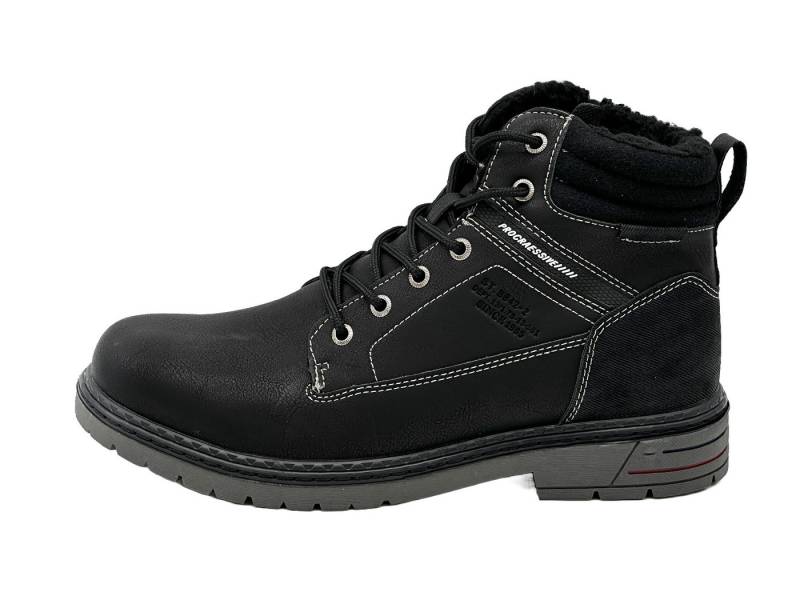 Nowaland Herren Bootsschuh Winterstiefel Schnürung & Reißverschluss, Rutschfeste Außensohle von Nowaland