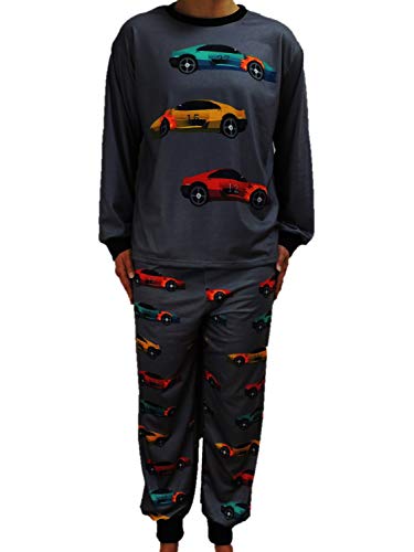 Toller Grauer Jungen Schlafanzug Pyjama in den Größen 140-188 (140-146) von Nowingline Kids