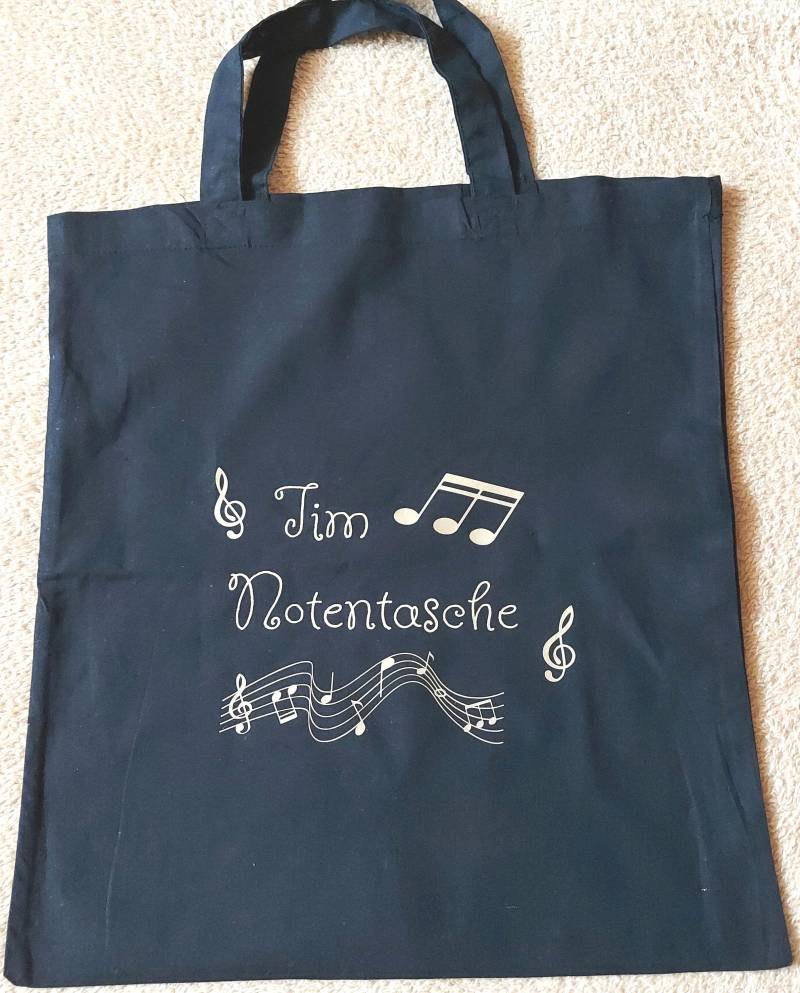 Baumwolltasche Mit Noten Und Namen von Nowodesign