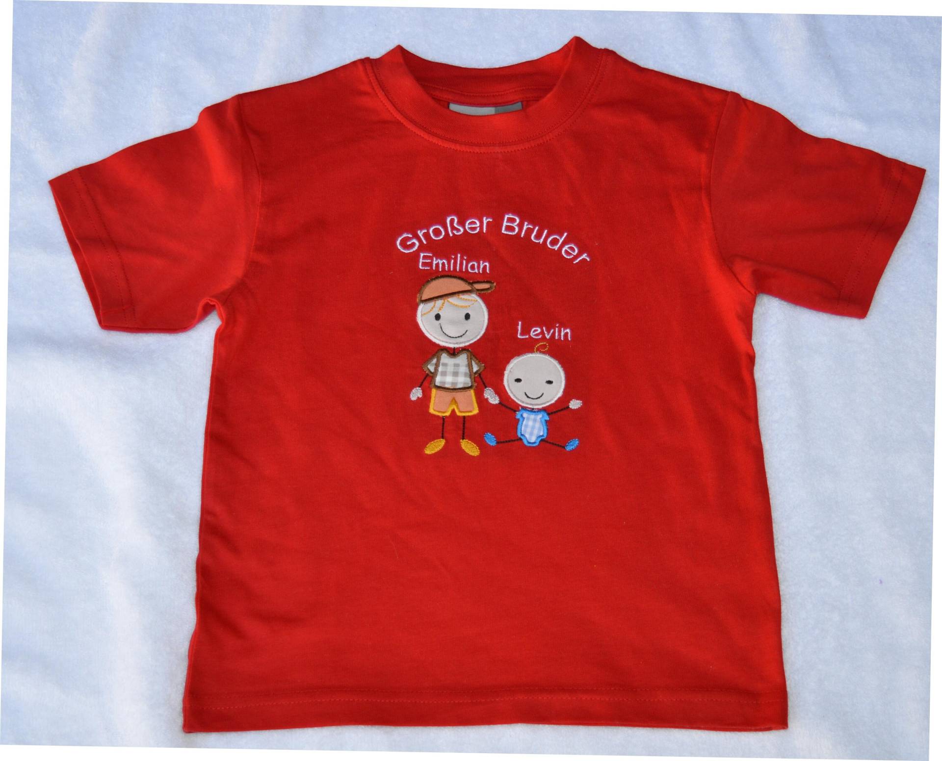 Kurzarm T-Shirt "Große Schwester" "Großer Bruder" von Nowodesign