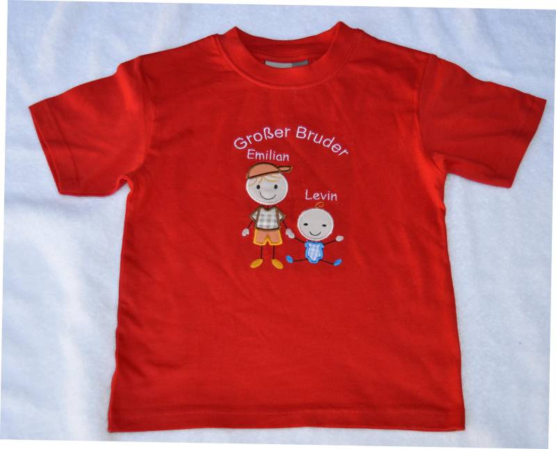 Kurzarm T-Shirt "Große Schwester" "Großer Bruder" von Nowodesign