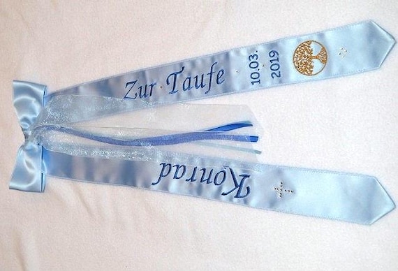 Taufschleife 7 Motiv Lebensbaum von Nowodesign