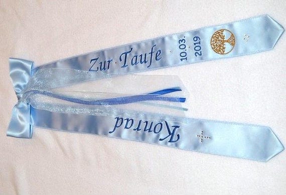 Taufschleife 7 Motiv Lebensbaum von Nowodesign