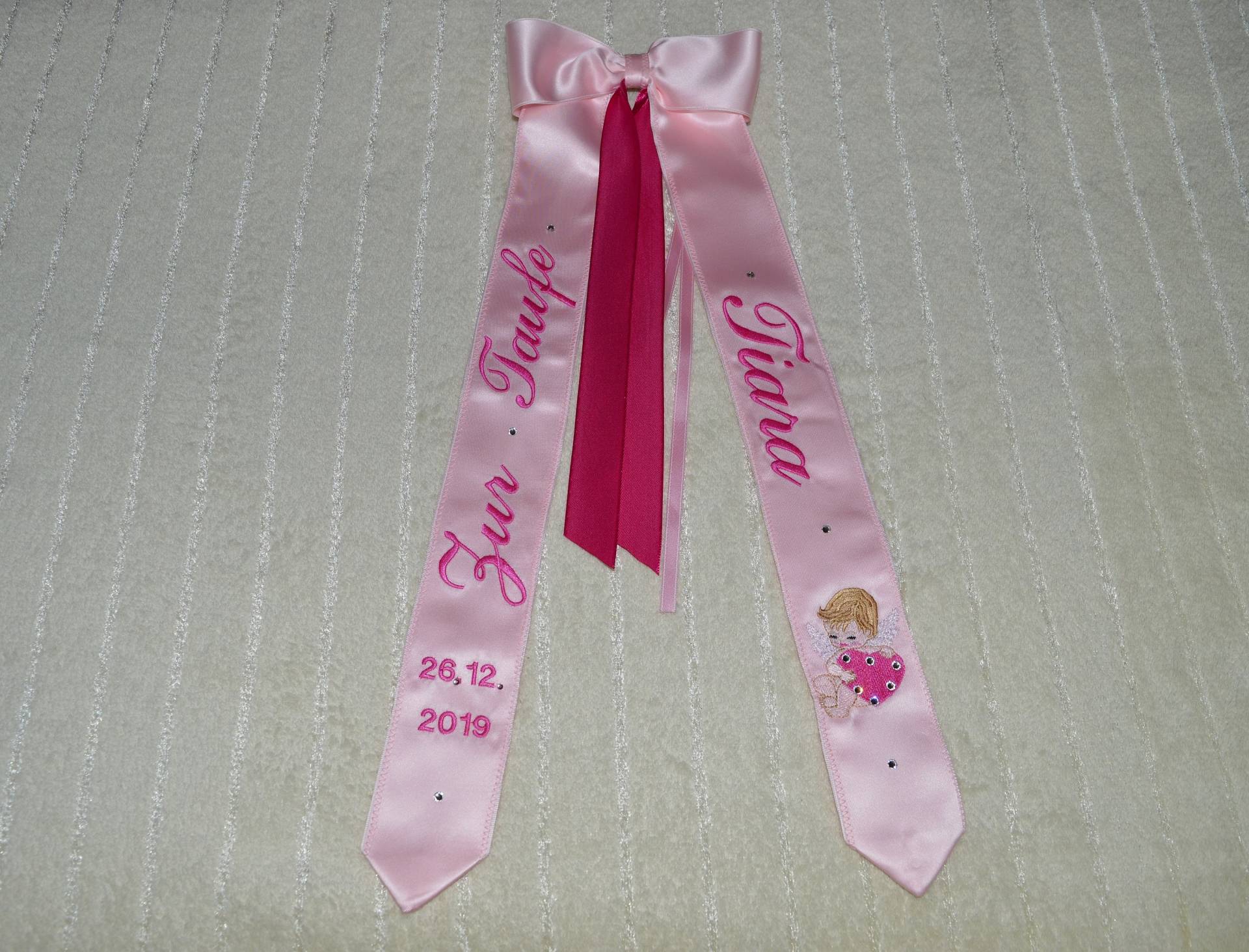 Taufschleife Motiv Engel Mit Herz von Nowodesign