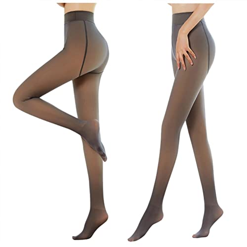 Strumpfhosen Damen Gefüttert, 2 Stück Thermostrumpfhosen für Damen Fleece Strumpfhose Thermo Warm Gefütterte Strumpfhose Winter Gefälschte Durchscheinend Plüschstrümpfe Pantyhose Warmer Leggings von Nsercvb