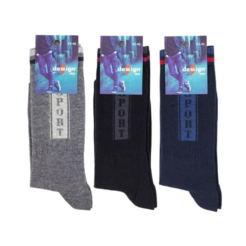 Ntelioglou Sportliche Herrensocken | 3-teilige Herrensocken aus Baumwolle | Herrensocken Größe 43-46 | Crew-Atmungsaktiv-Socken für Herren Ntelioglou Sportliche Herrensocken | 3-teilige Herrensocken aus Baumwolle | Herrensocken Größe 43-46 | Crew-Atmungsaktiv-Socken für Herren von Ntelioglou