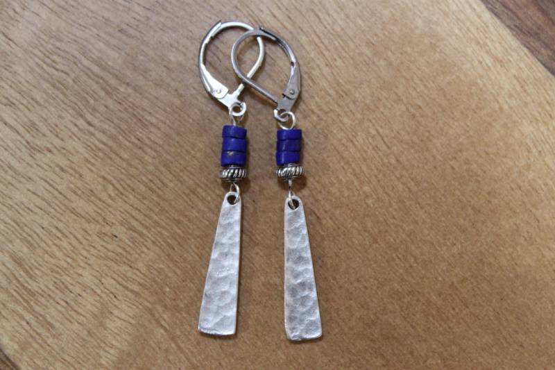Lapis Silber Boho Ohrringe, Kleine Schmuck von NtikArtJewelry