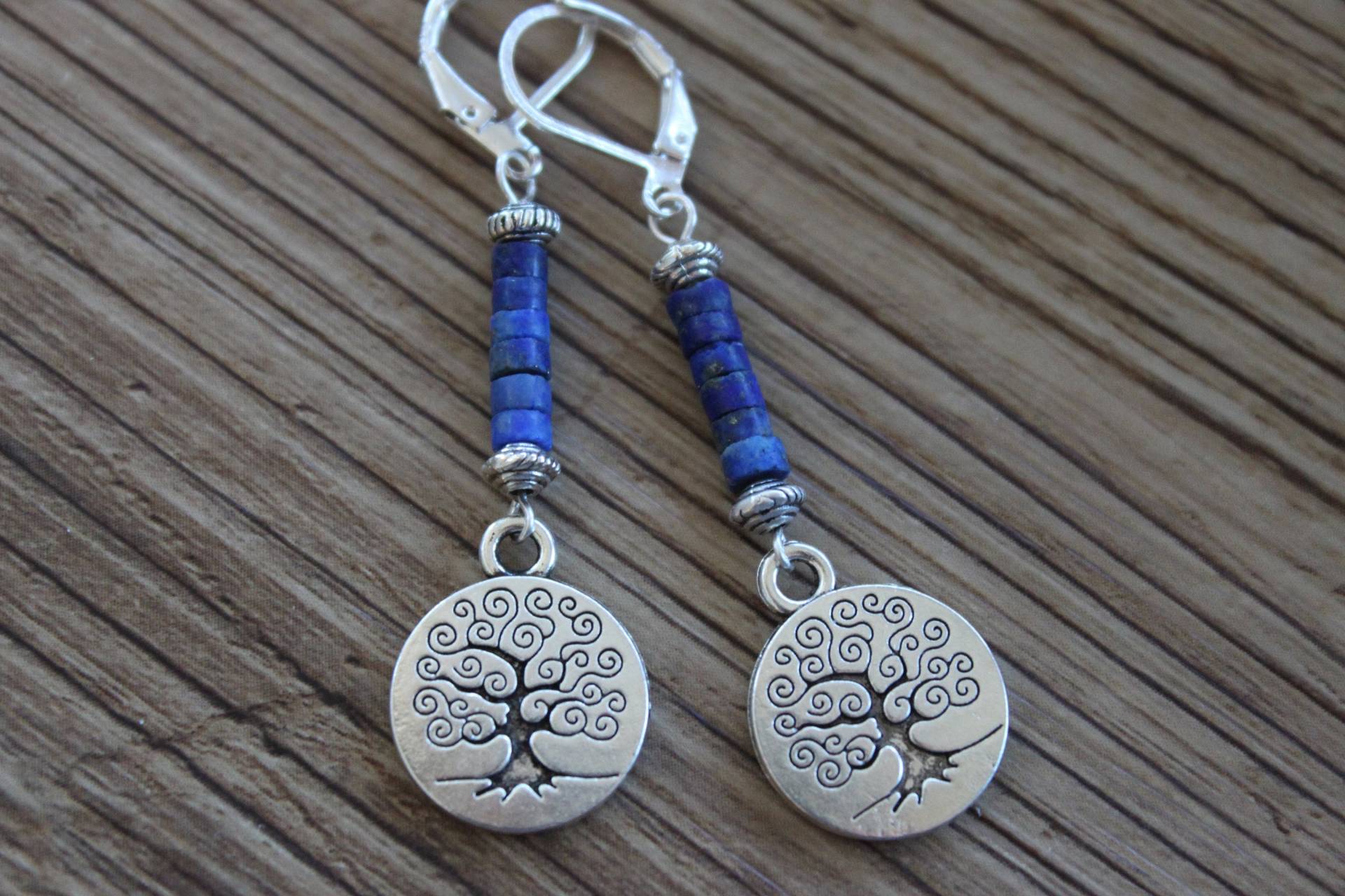 Lapis Ohrringe/Silber Boho Blaue Schmuck Edelstein Natur von NtikArtJewelry