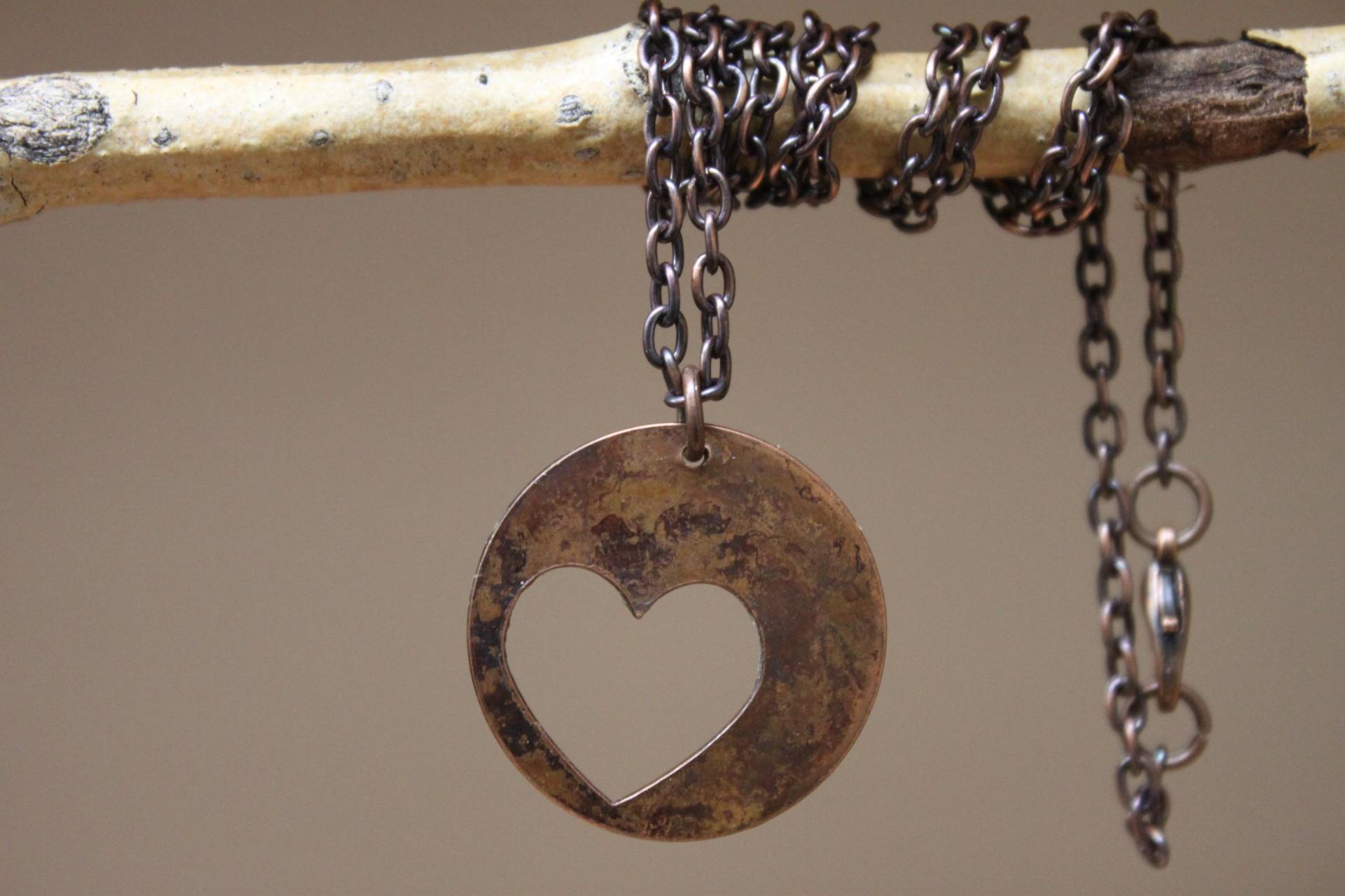 Oxidierte Herz Kupfer Halskette, Einzigartiges Geschenk Für Frau, Muttertagsgeschenk Mama, Frauen, Schmuck, Sie, Schmuck von NtikArtJewelry