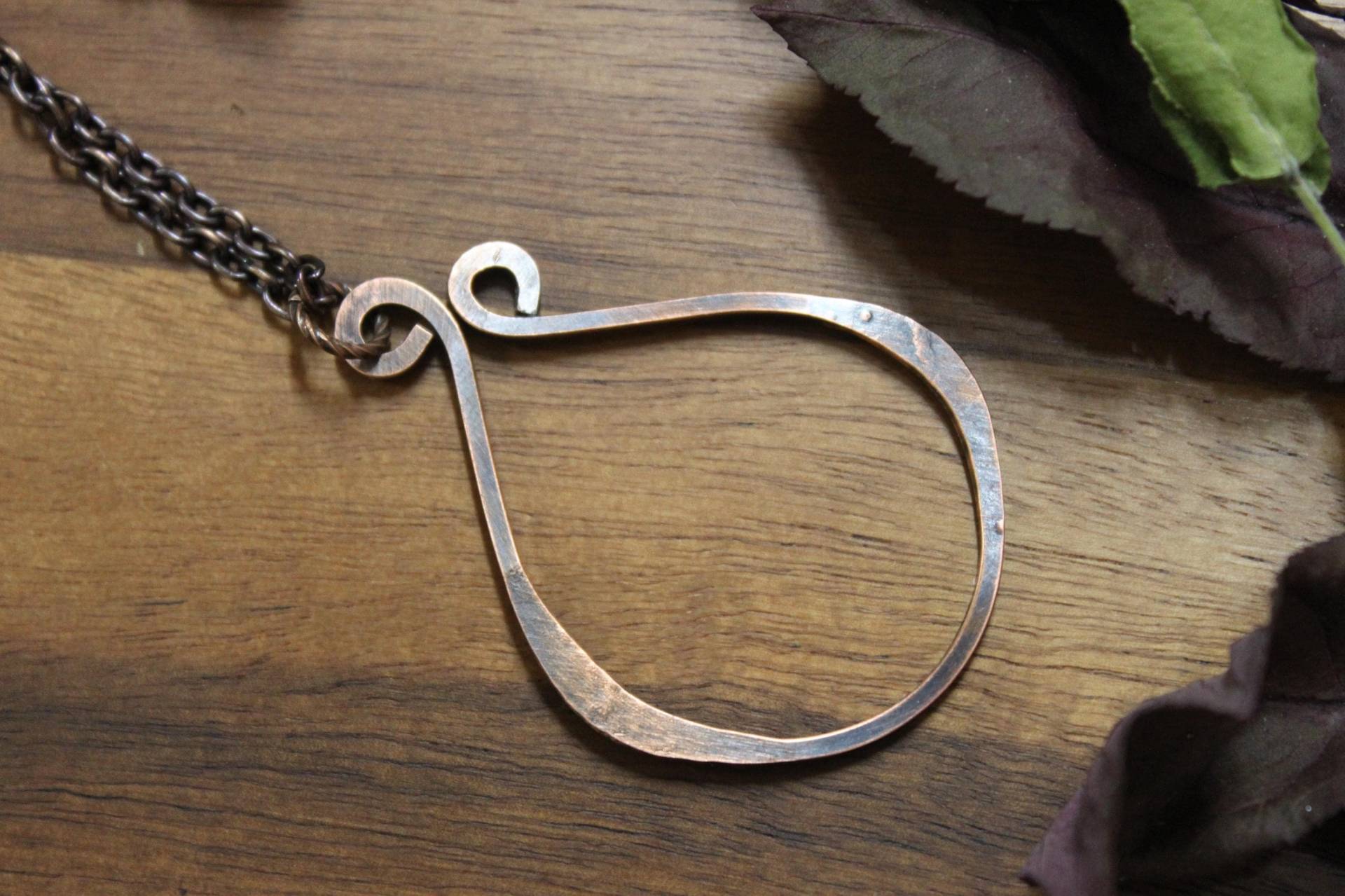 Oxidierte Kupfer Anhänger Halskette, Hand Swirl Schmuck, Boho Rustikale Einzigartiges Geschenk Für Sie von NtikArtJewelry