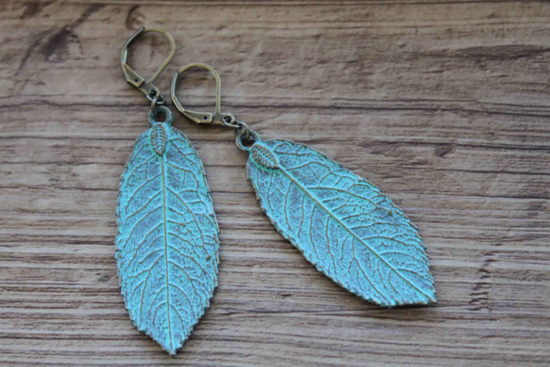 Türkis Boho Ohrringe Baumeln Tropfen Schmuck Blatt Naturliebhaber Geschenk Für Frauen von NtikArtJewelry