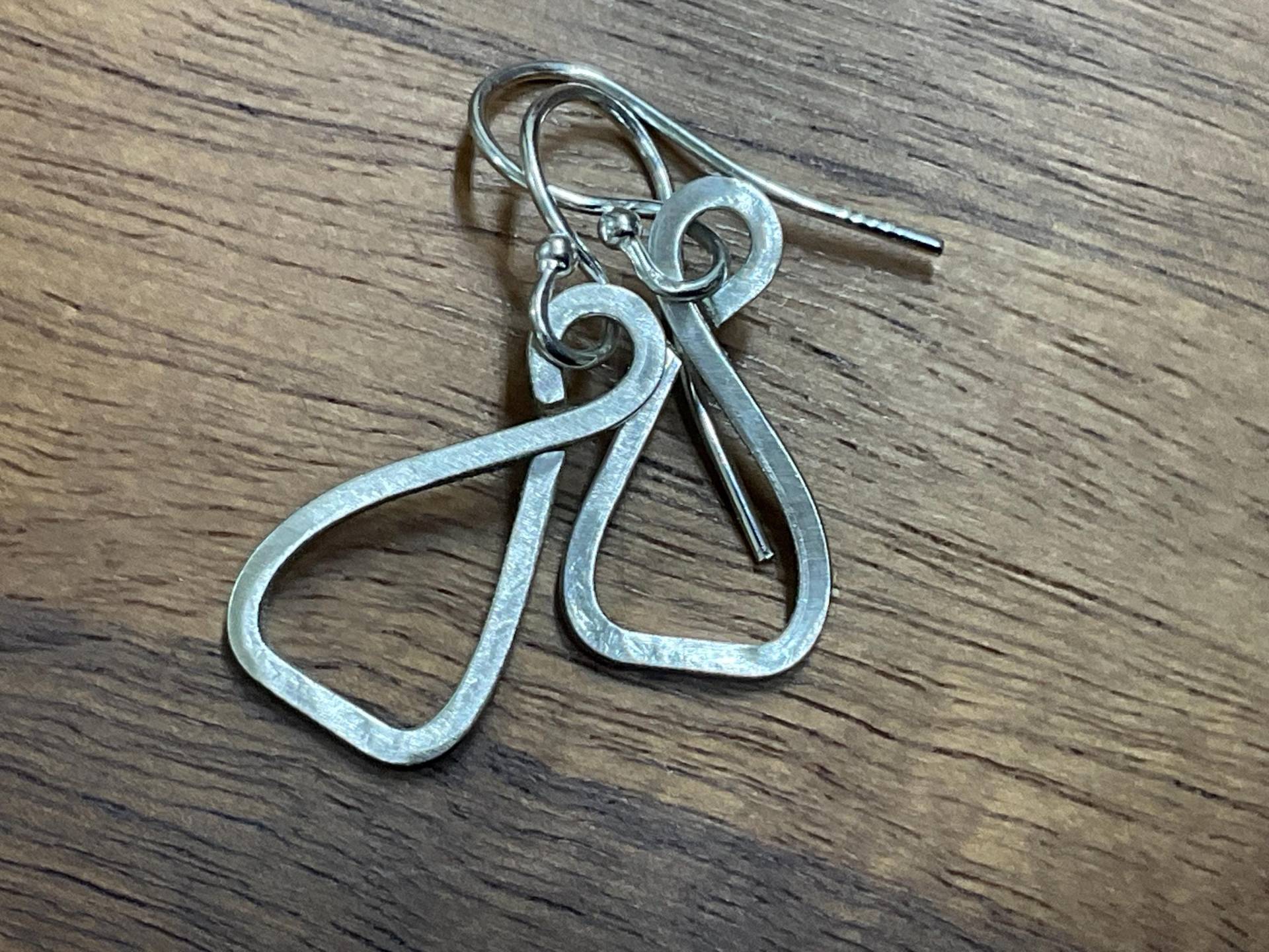 sterling Ohrringe, Baumeln Swirl Minimalist Moderne Einzigartige Geschenk Silber Schmuck von NtikArtJewelry