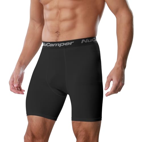 NuCamper Herren Kompressionsshorts, Schnelltrocknendes Baselayer Unterhose Laufunterwäsche, Atmungsaktiv Schnelles Trocknen Tights Kurz Sportshorts Sommer Radlerhose Männer Laufhose von NuCamper
